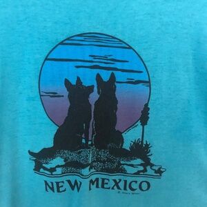 RARE Vintage 80s New Mexico shirt Turquoise. Medium - Unisex